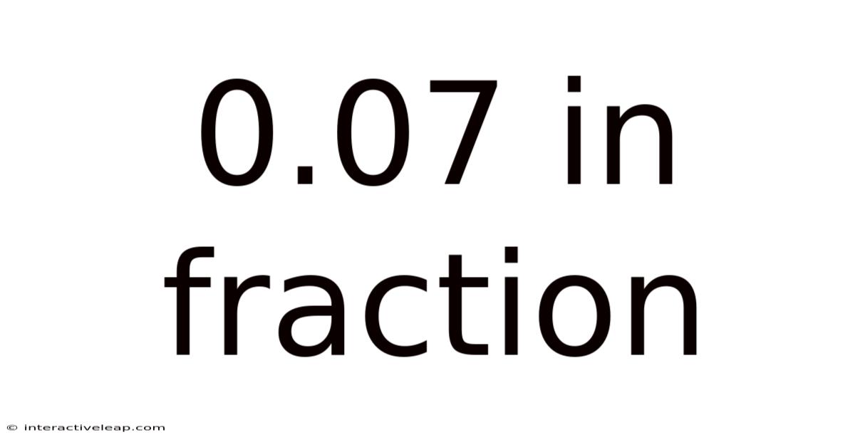 0.07 In Fraction