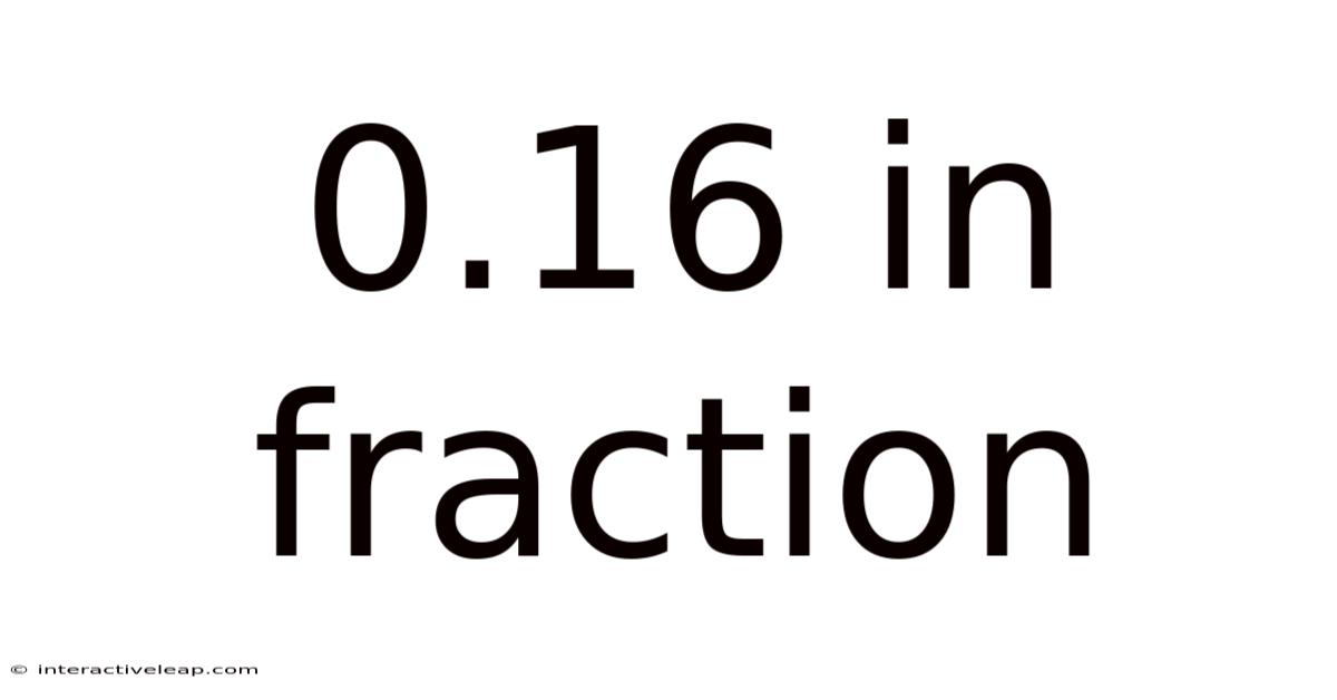 0.16 In Fraction