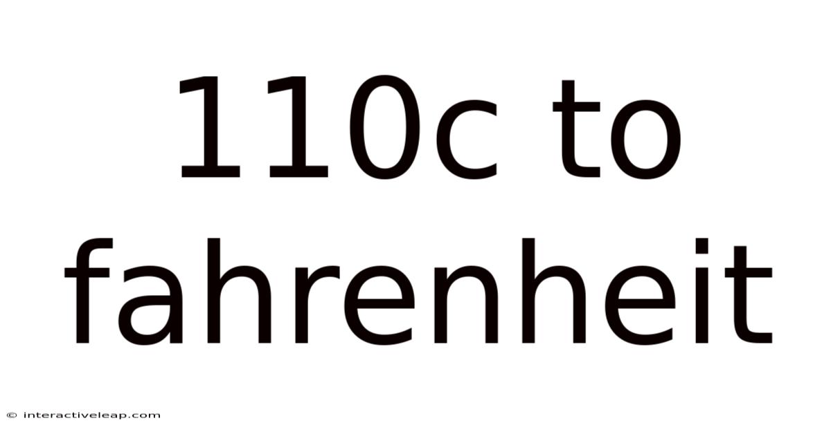 110c To Fahrenheit