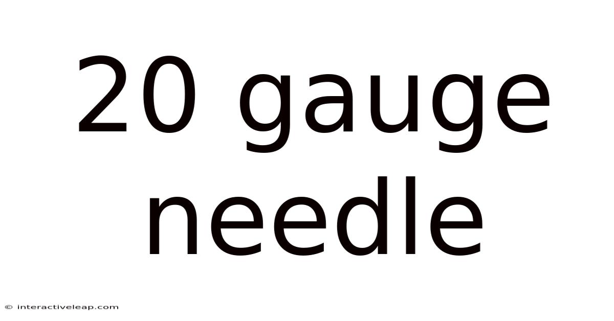 20 Gauge Needle