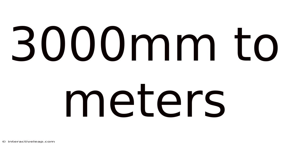 3000mm To Meters