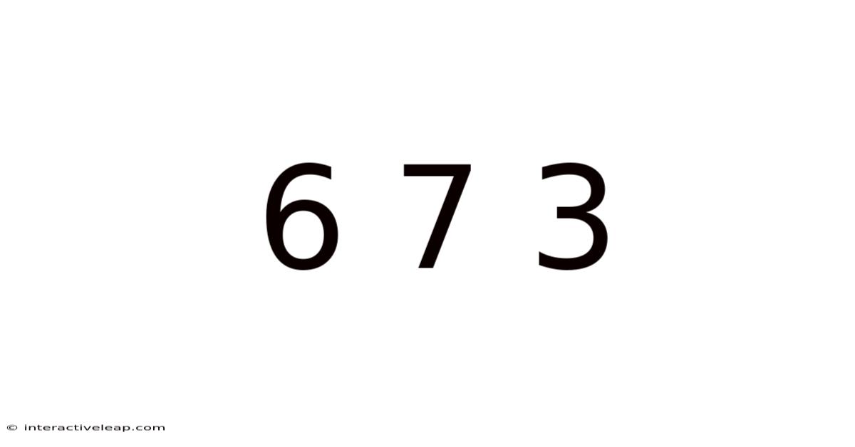 6 7 3