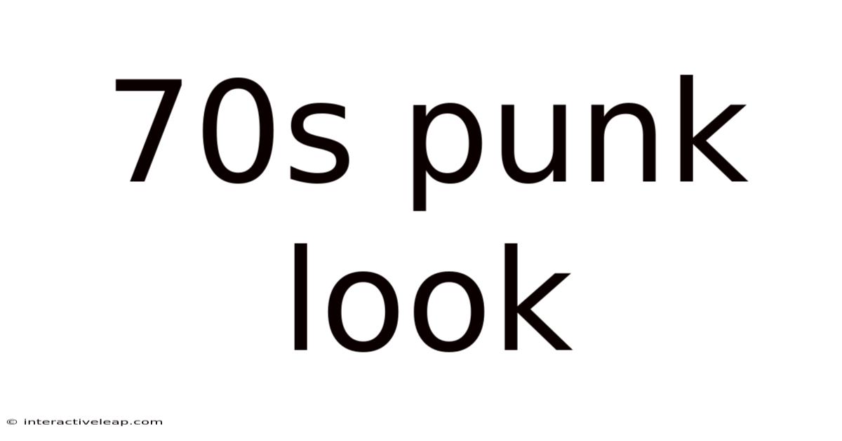 70s Punk Look