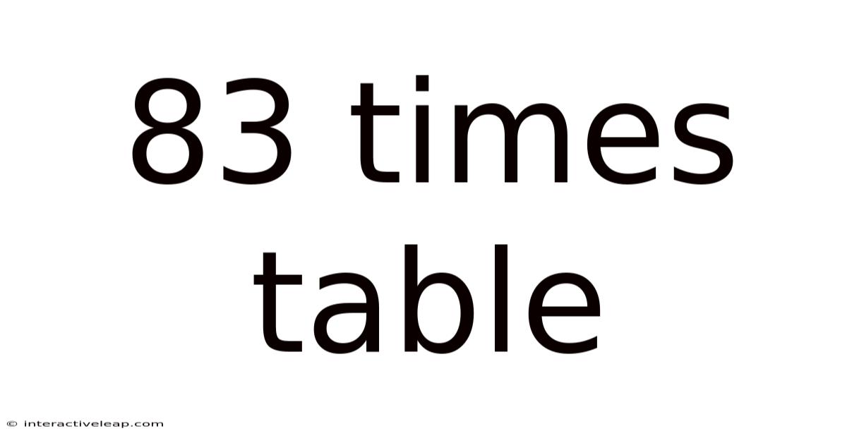 83 Times Table