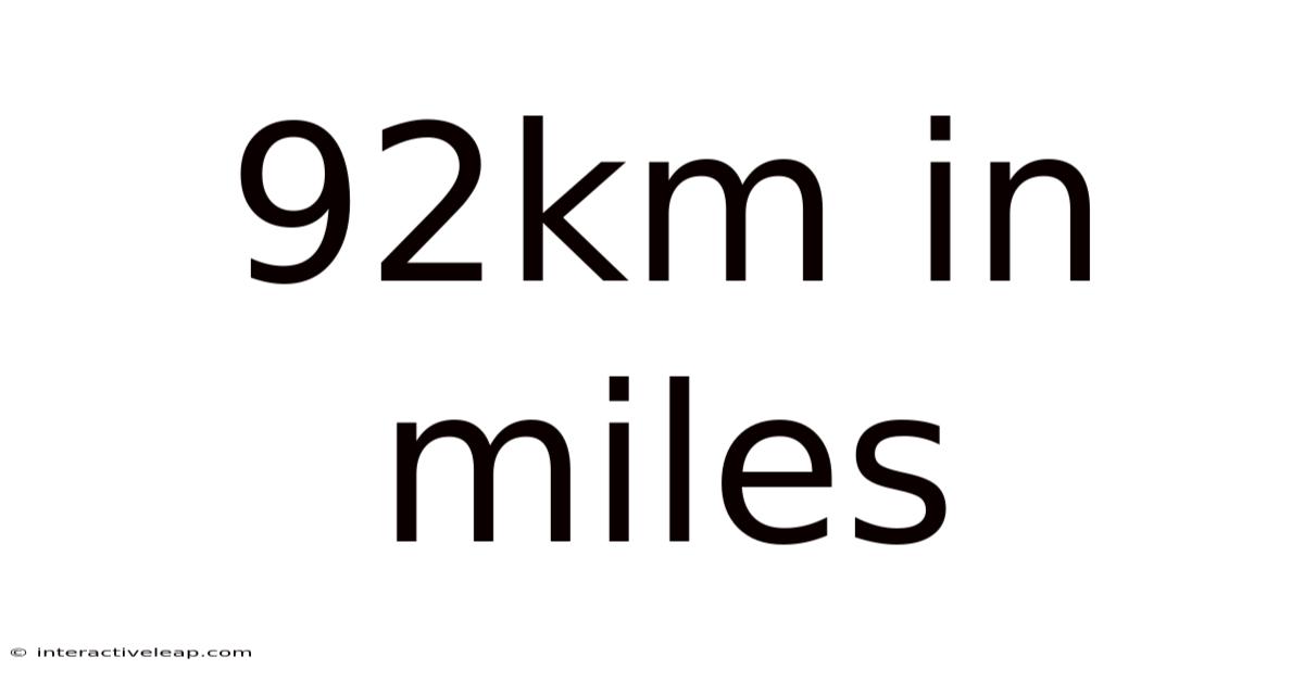 92km In Miles