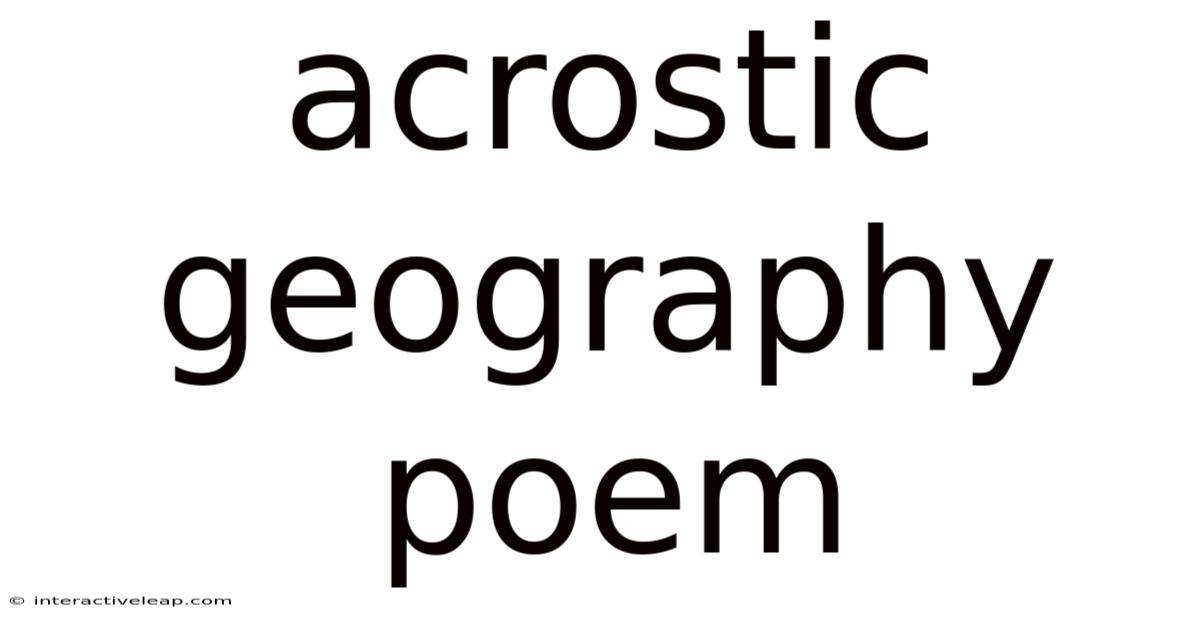 Acrostic Geography Poem
