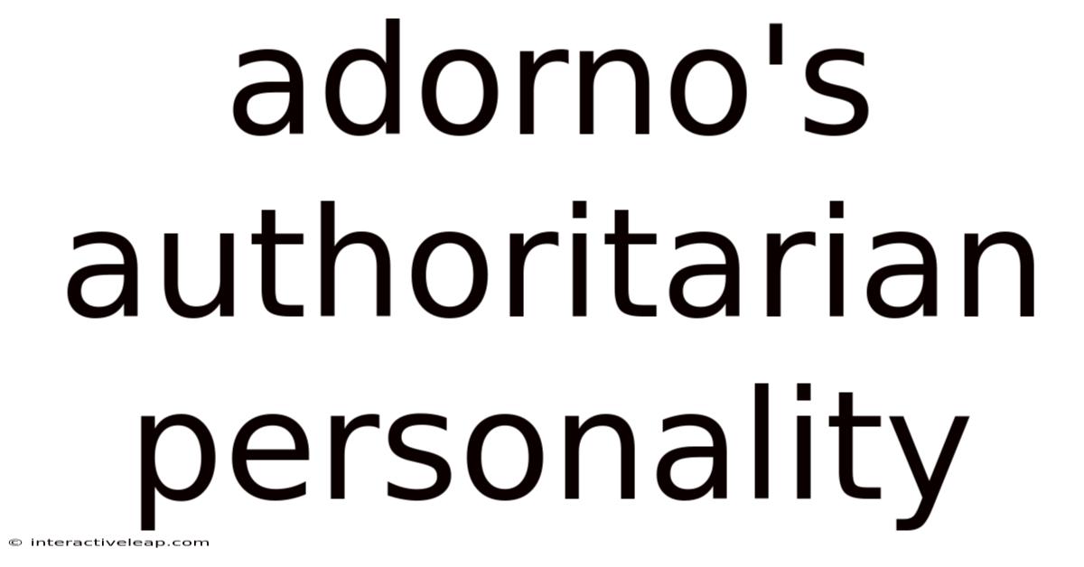 Adorno's Authoritarian Personality