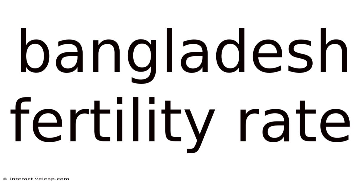 Bangladesh Fertility Rate