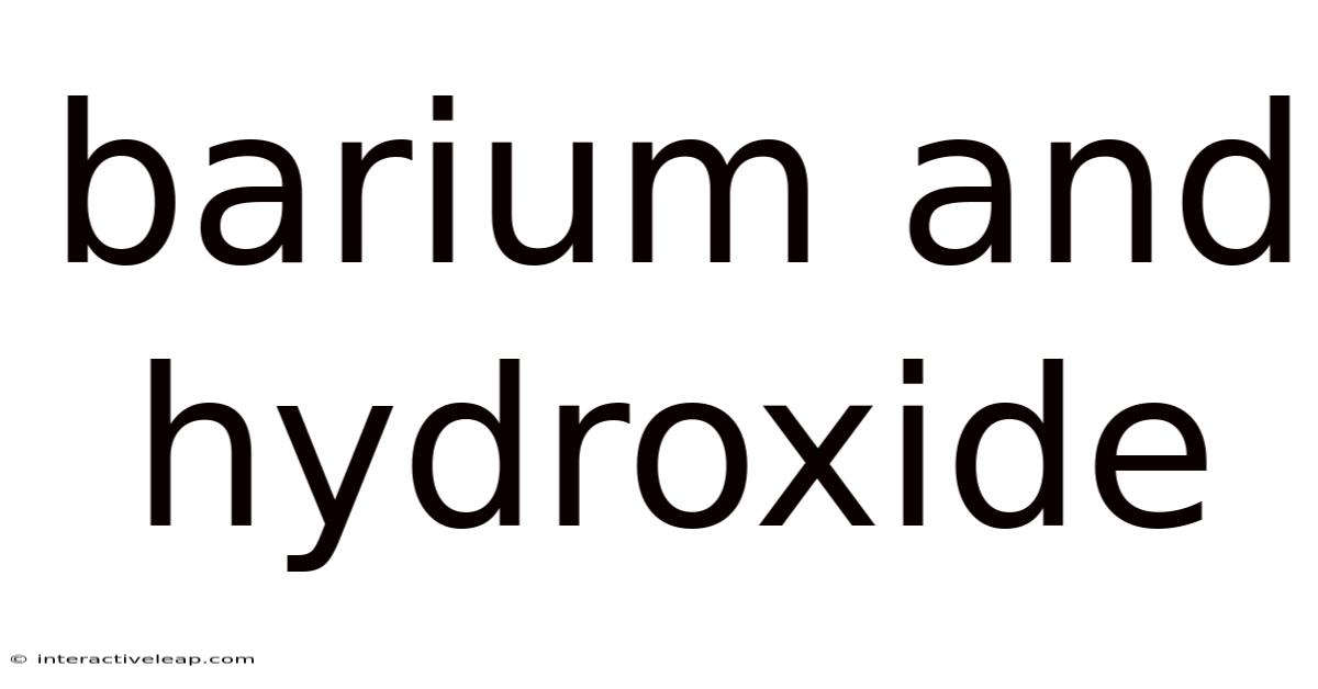 Barium And Hydroxide