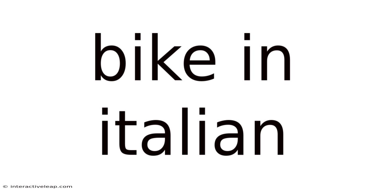 Bike In Italian
