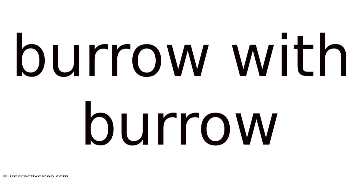 Burrow With Burrow