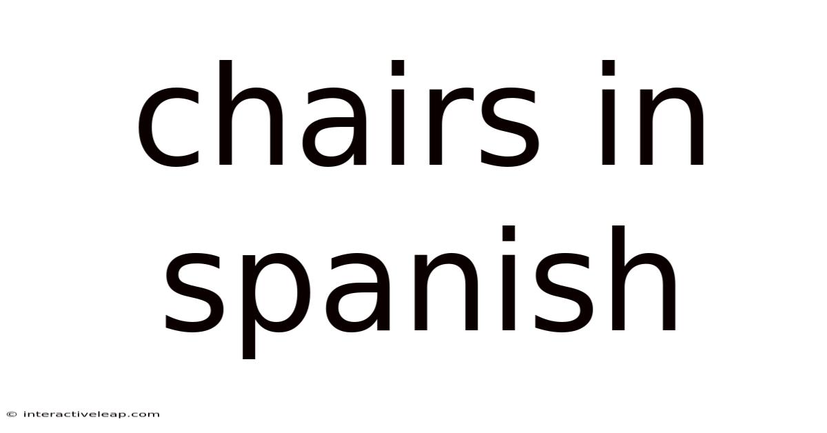 Chairs In Spanish
