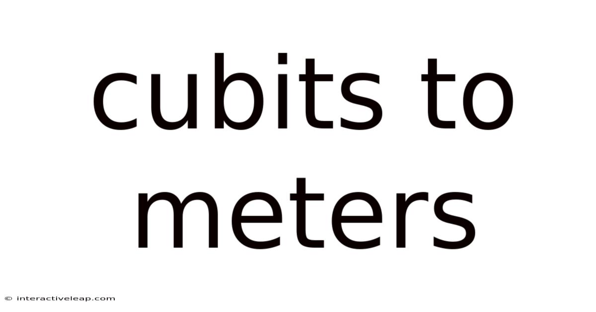 Cubits To Meters