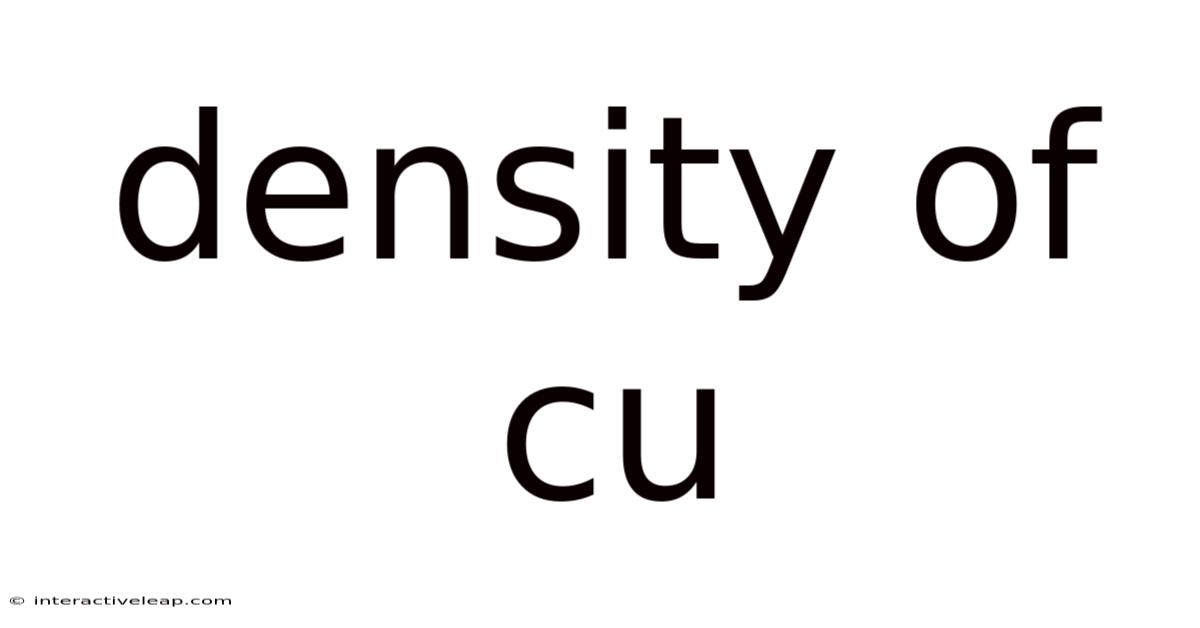 Density Of Cu