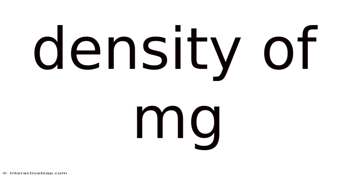 Density Of Mg