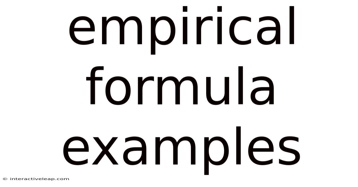 Empirical Formula Examples