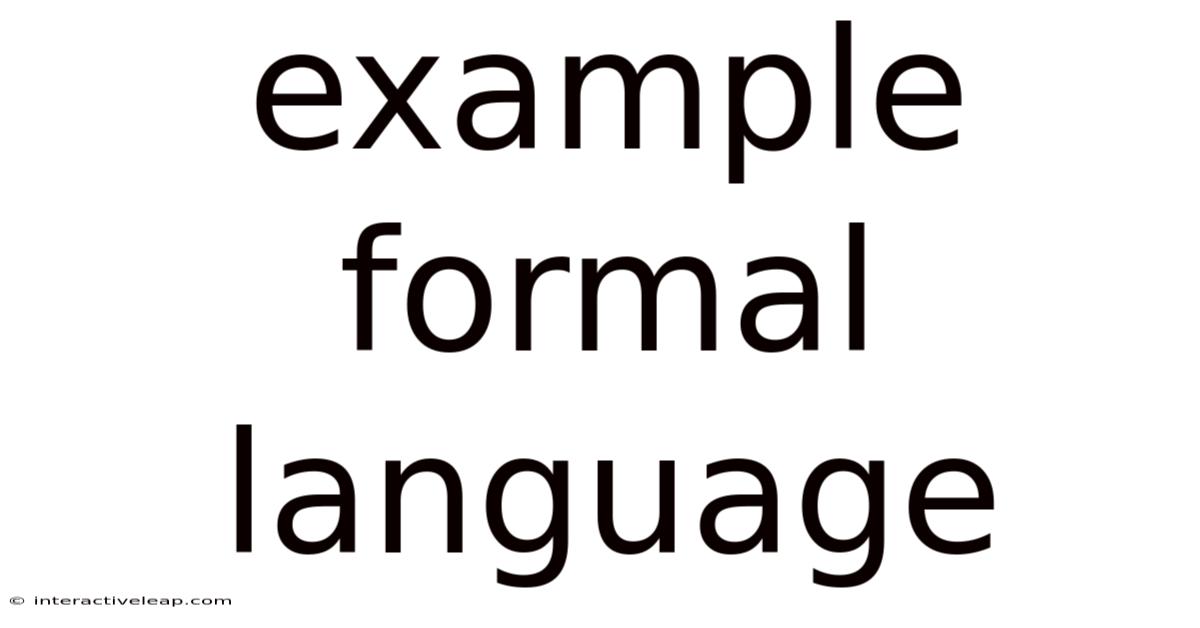 Example Formal Language