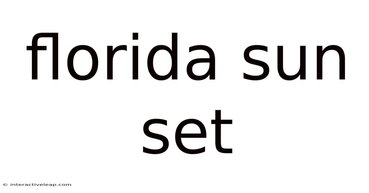 Florida Sun Set