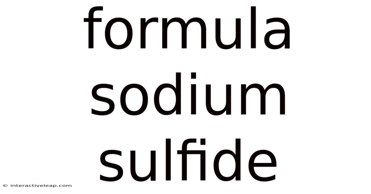 Formula Sodium Sulfide