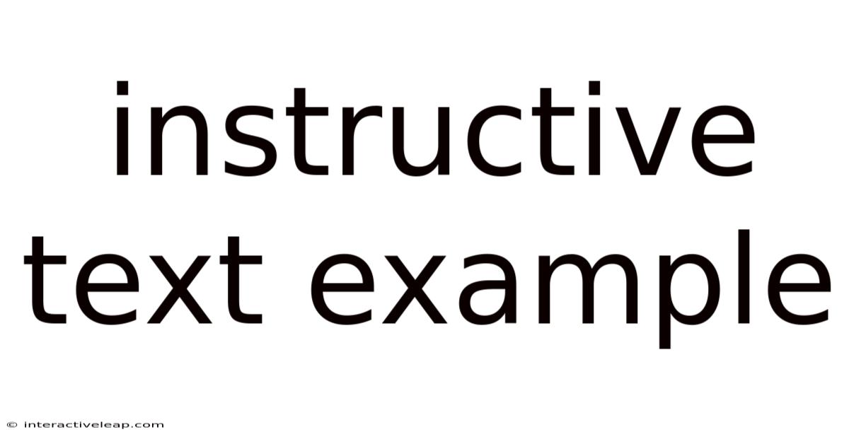 Instructive Text Example