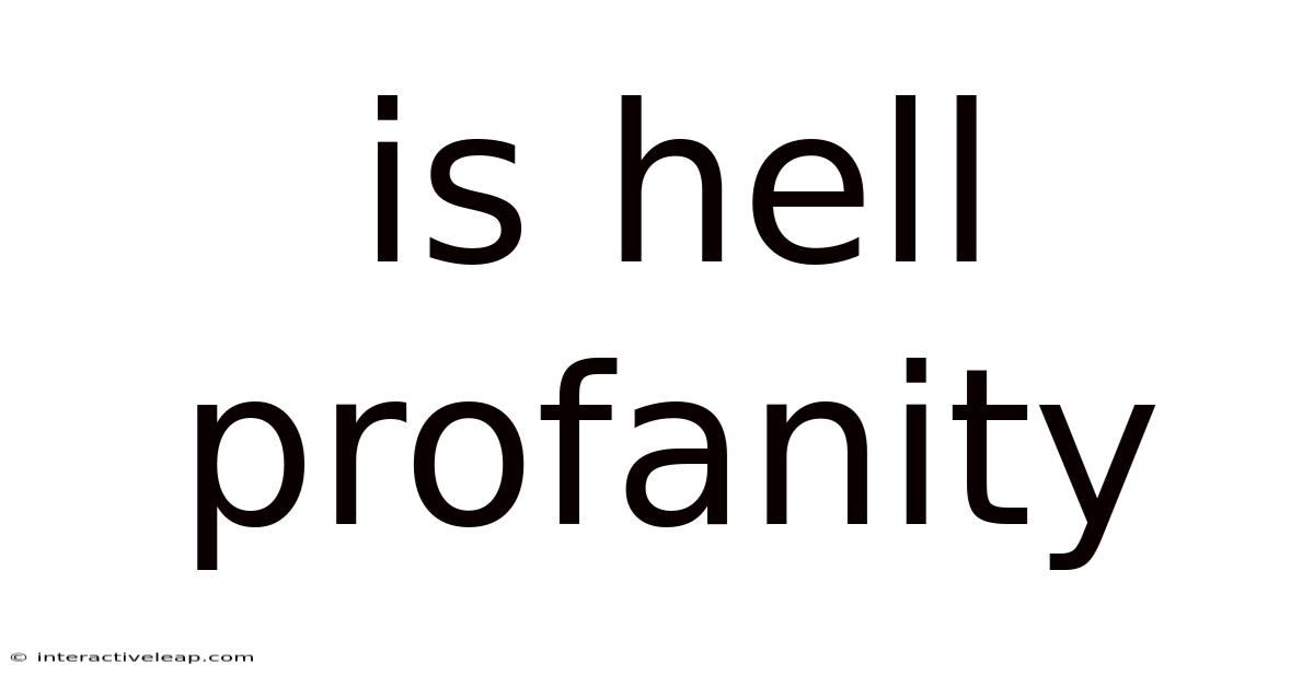 Is Hell Profanity
