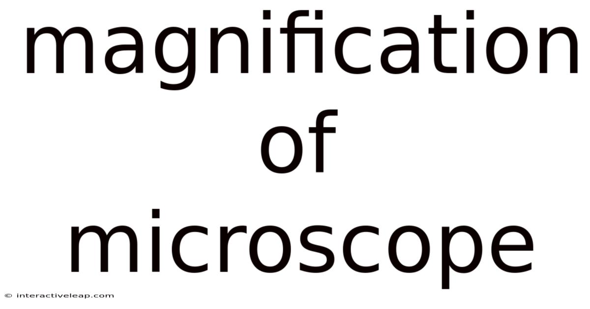 Magnification Of Microscope