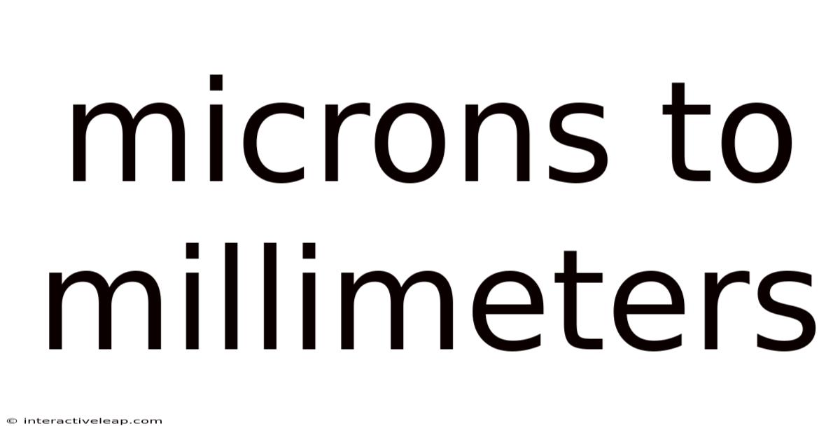 Microns To Millimeters