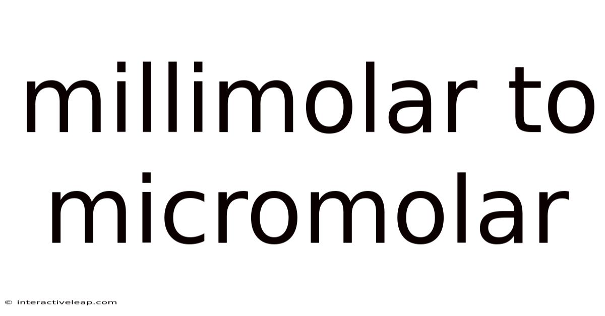 Millimolar To Micromolar
