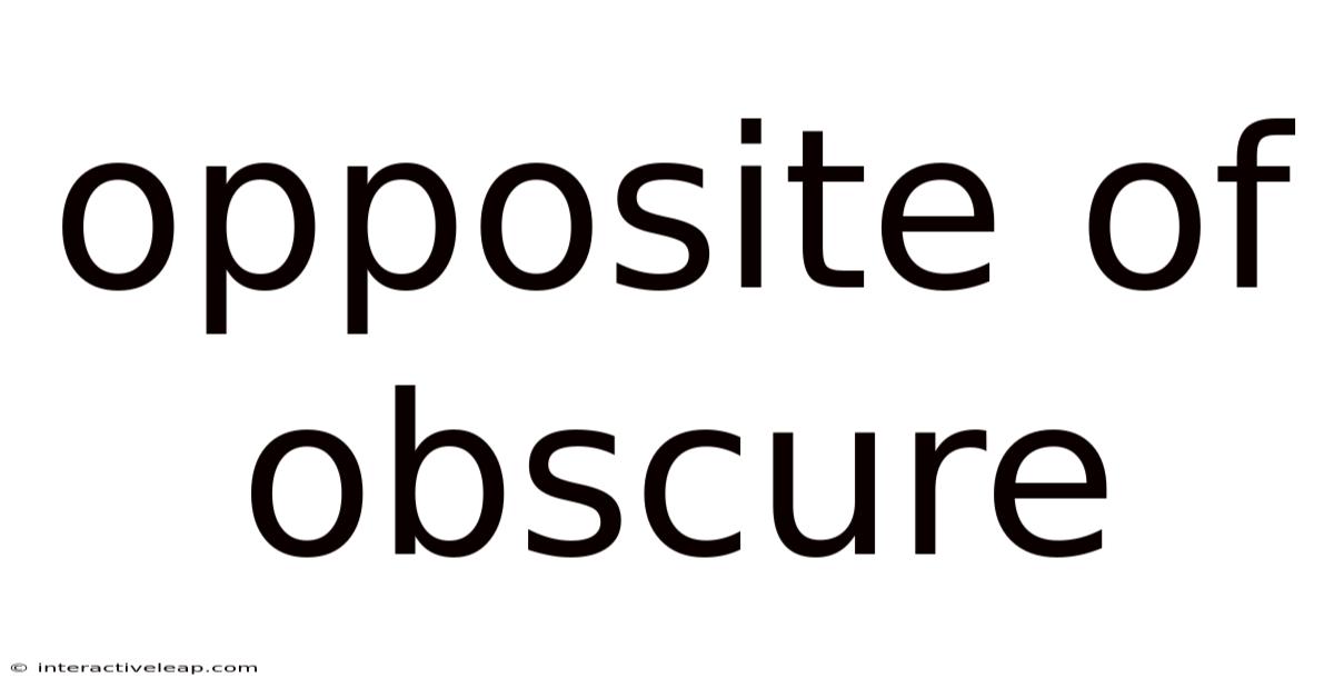 Opposite Of Obscure