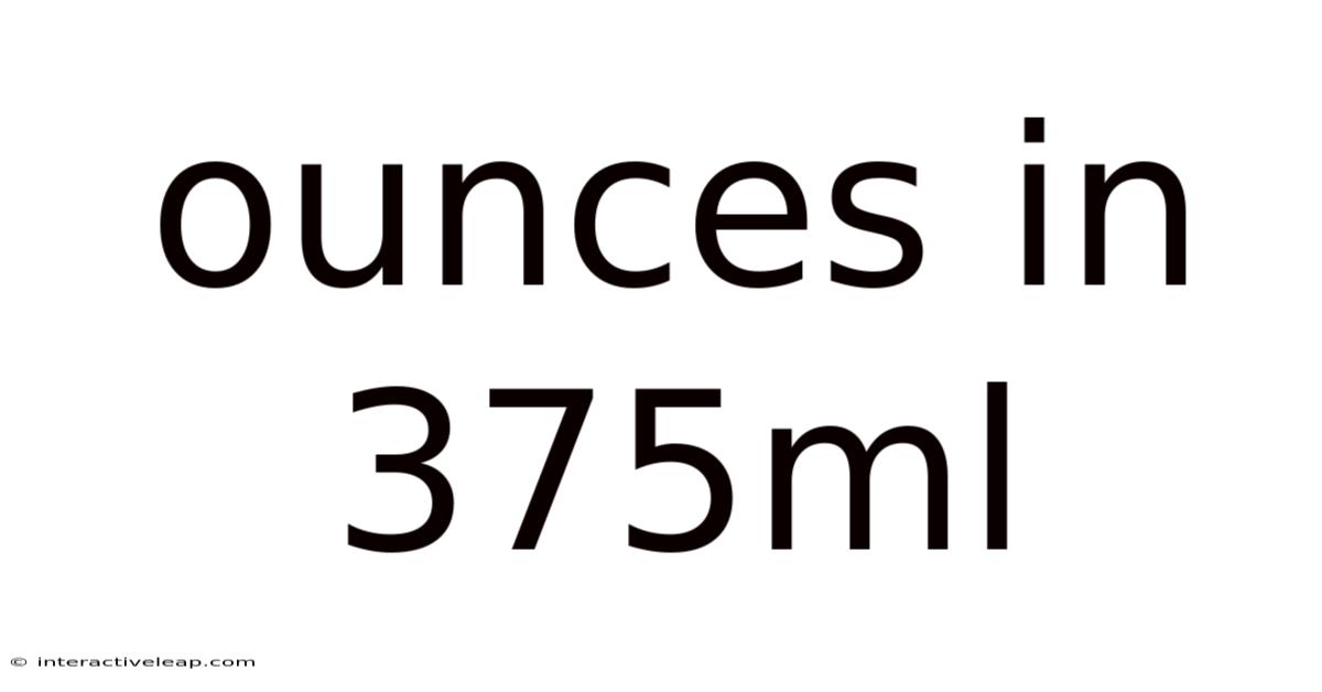 Ounces In 375ml