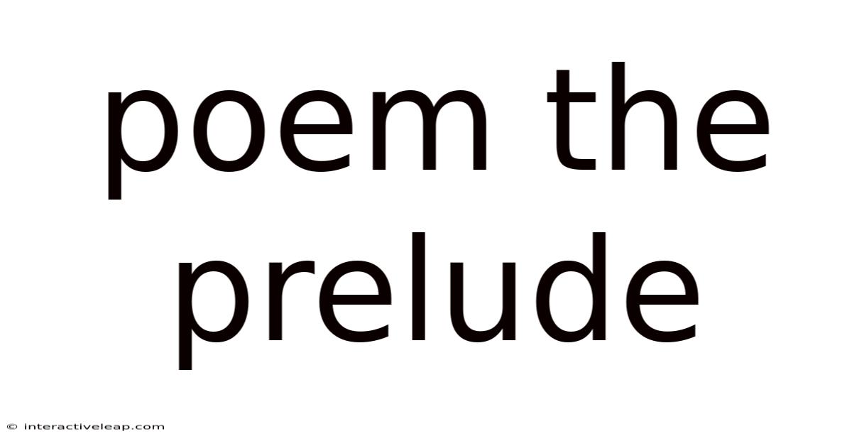 Poem The Prelude