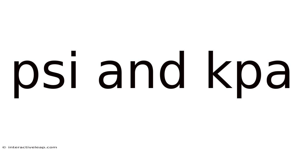 Psi And Kpa