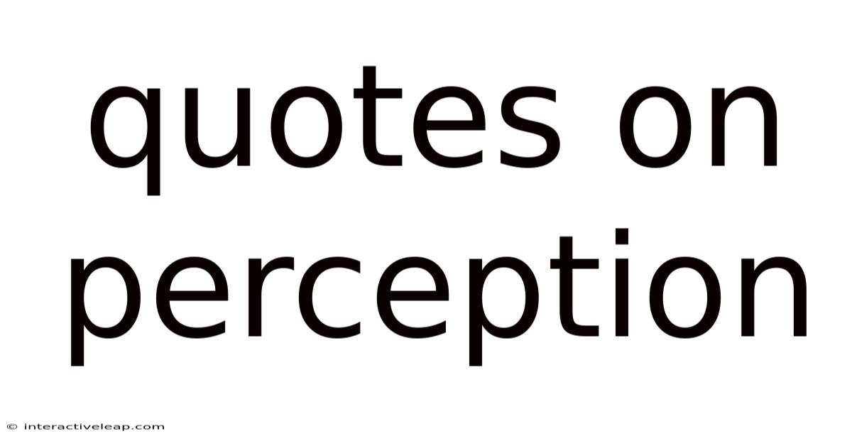 Quotes On Perception