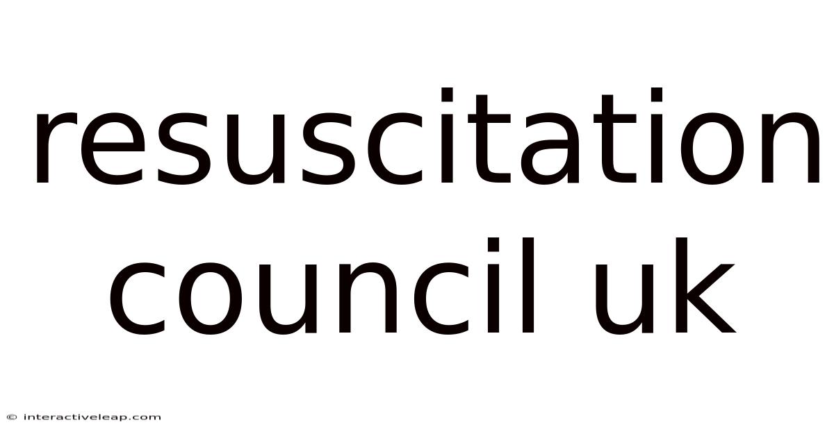 Resuscitation Council Uk