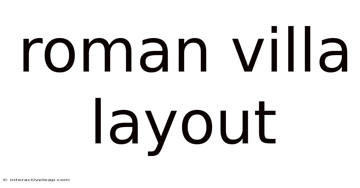 Roman Villa Layout