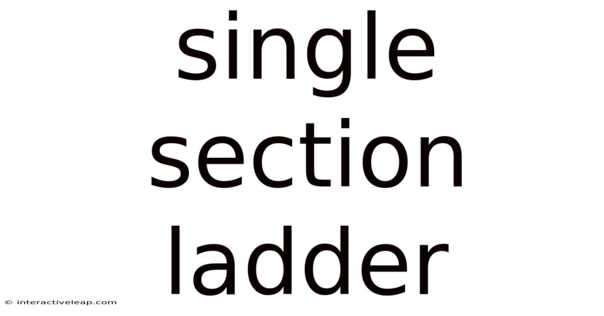 Single Section Ladder