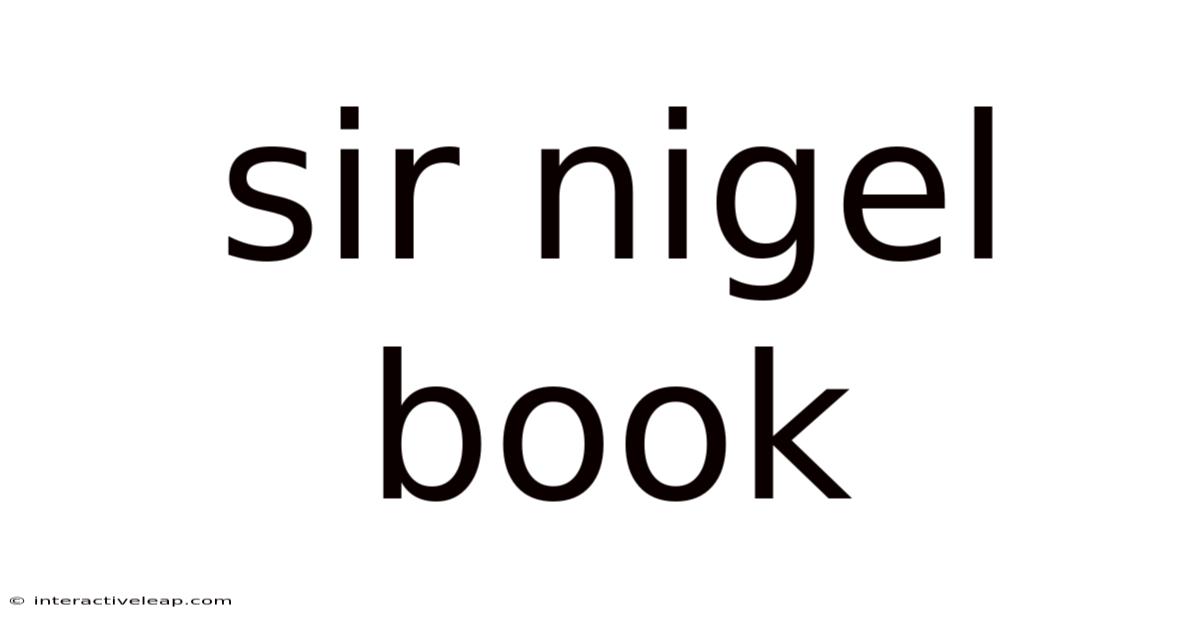 Sir Nigel Book