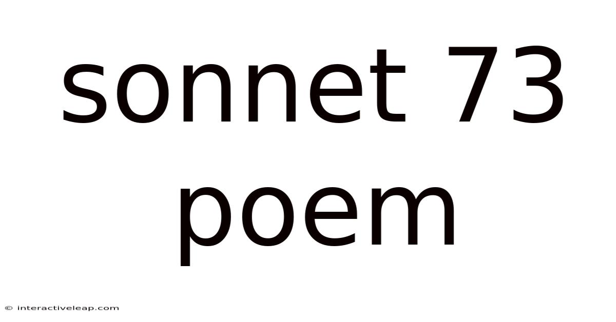 Sonnet 73 Poem