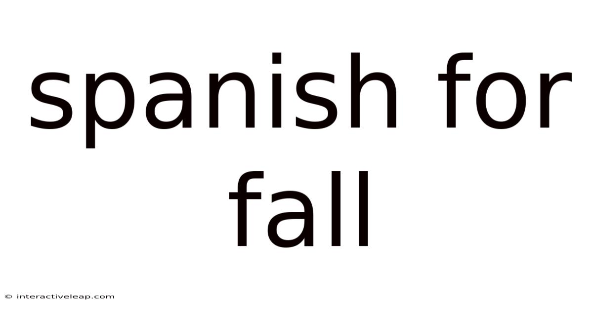 Spanish For Fall