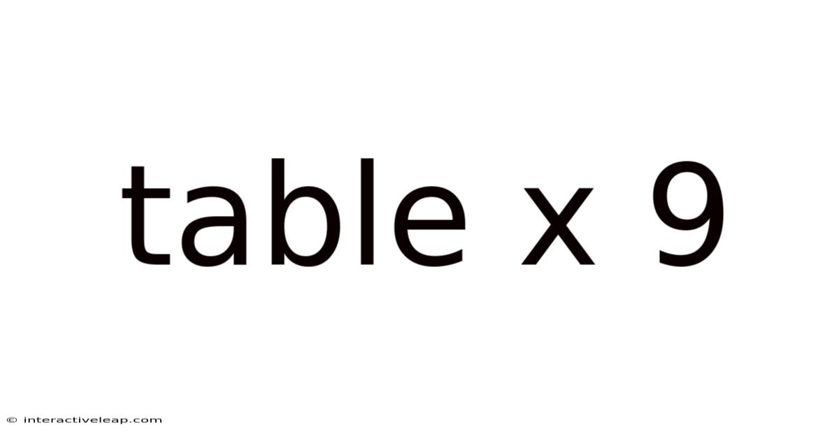 Table X 9