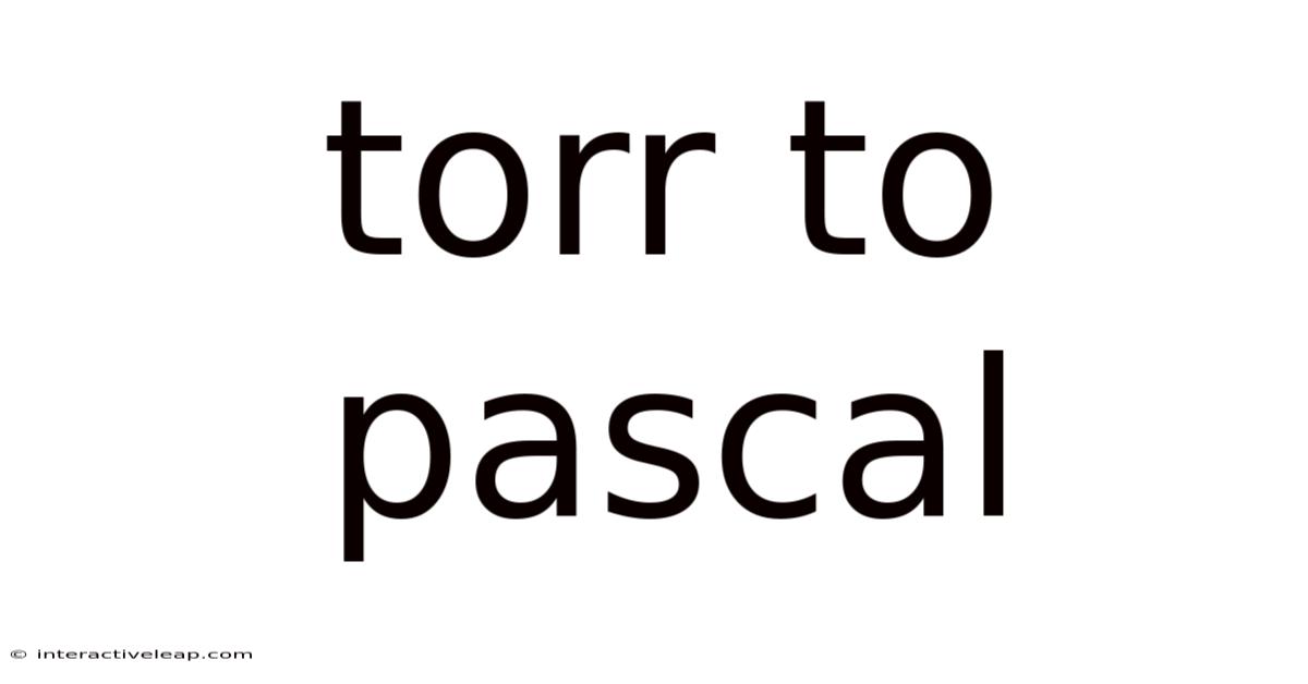 Torr To Pascal