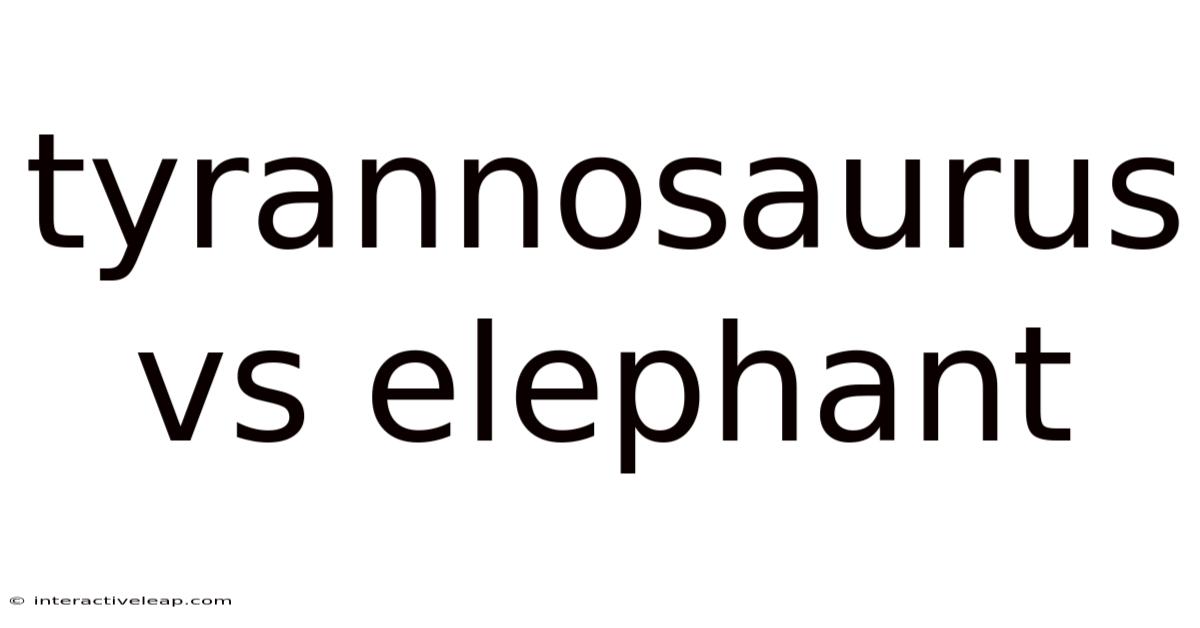 Tyrannosaurus Vs Elephant
